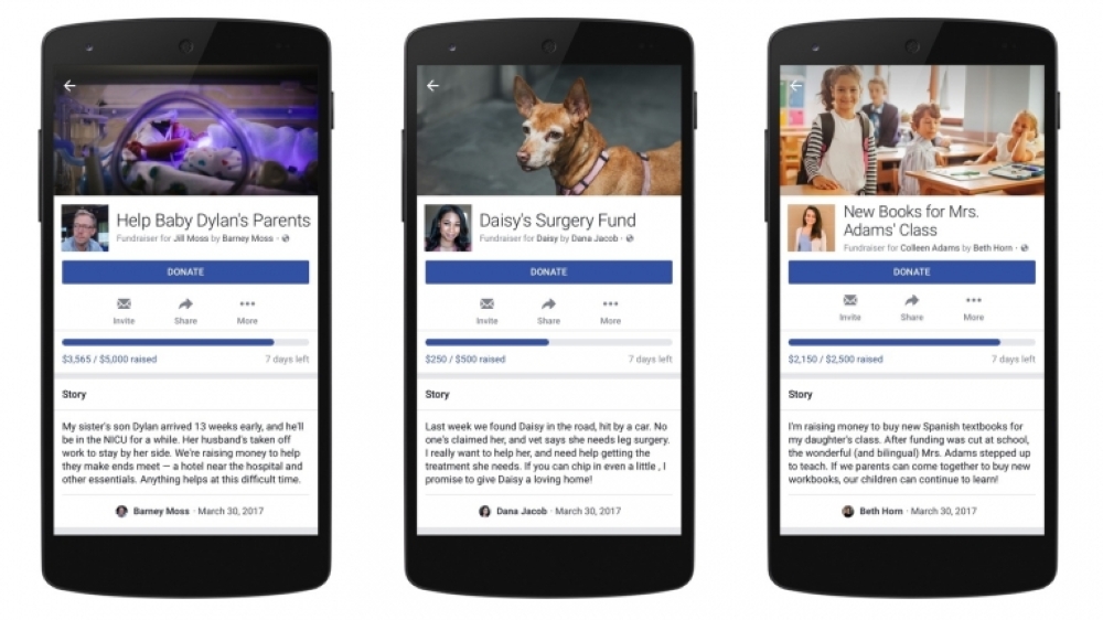 "فيسبوك" تفتح المجال لجمع التبرعات الشخصية