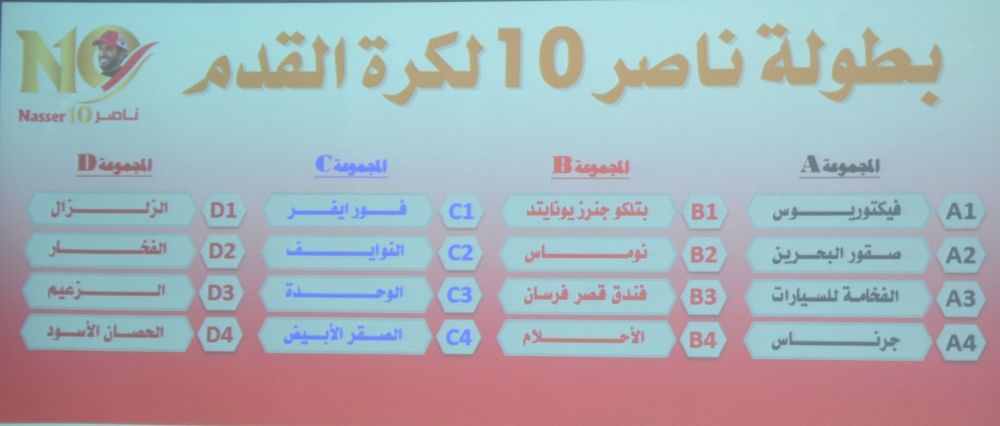قرعة متوازنة لبطولة "ناصر 10" والانطلاق 21 مايو