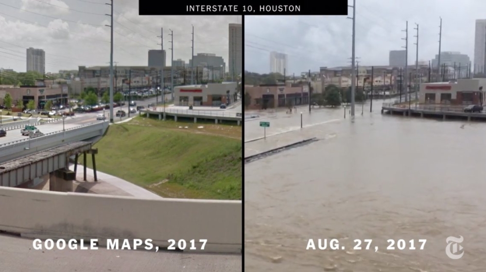 بالصور.. تكساس قبل وبعد إعصار "هارفي" المدمر