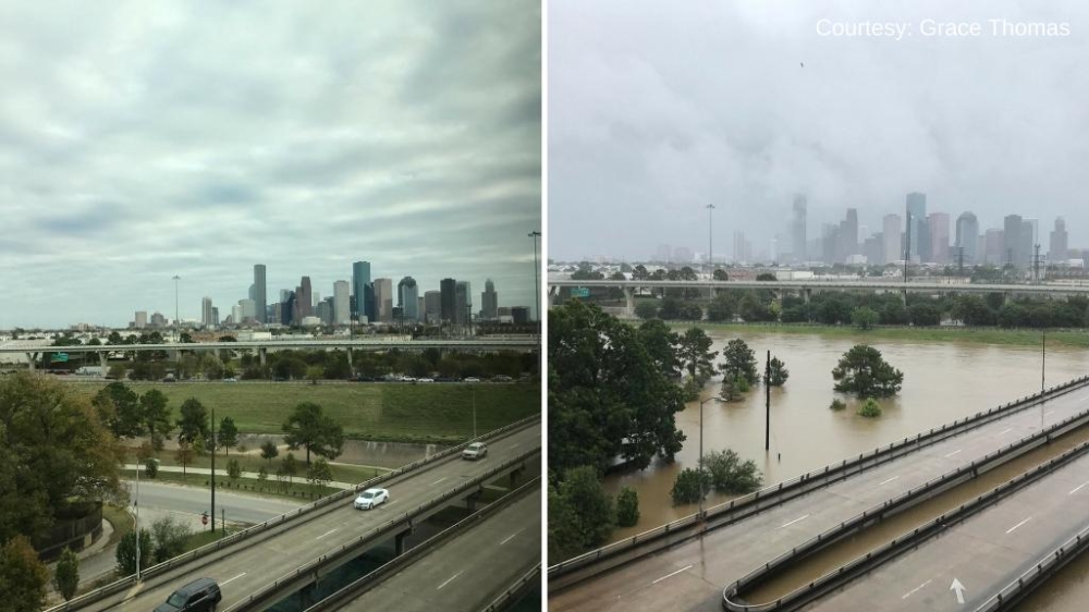 بالصور.. تكساس قبل وبعد إعصار "هارفي" المدمر