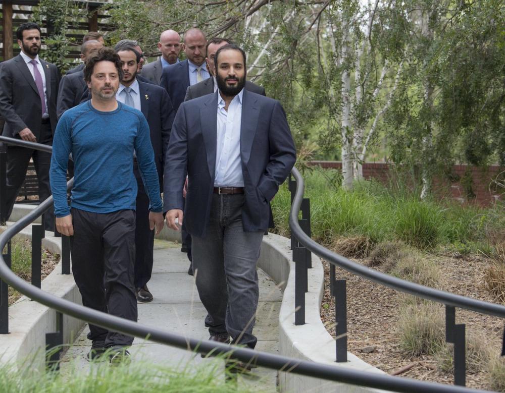 ولي العهد السعودي في مقر "غوغل".. والموقع "مرحباً Welcome"