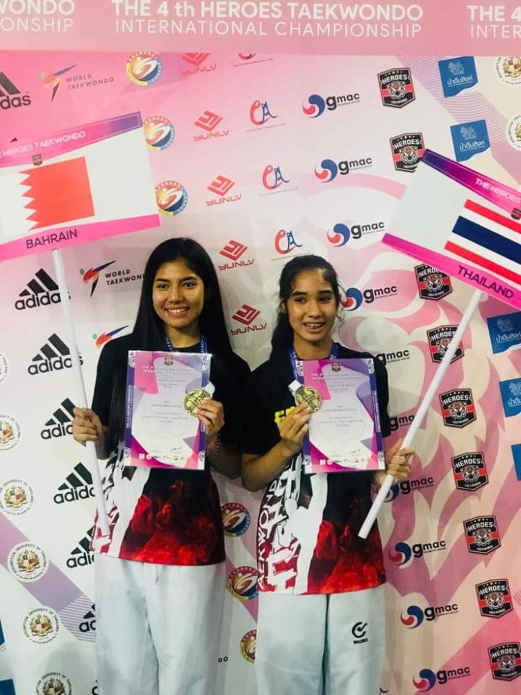 جمانة وفوزية تحصدان ذهبيتين في بطولة هيروز للتايكوندو بتايلند
