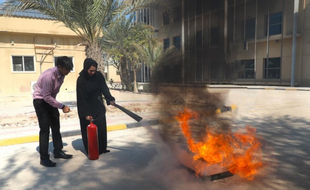 "البحرين للتدريب" يدرب موظفيه على إخماد الحرائق