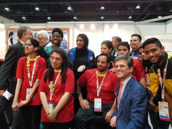 وزير "الشباب: يصل أبوظبي لحضور فعاليات الأولمبياد الخاص للألعاب العالمية