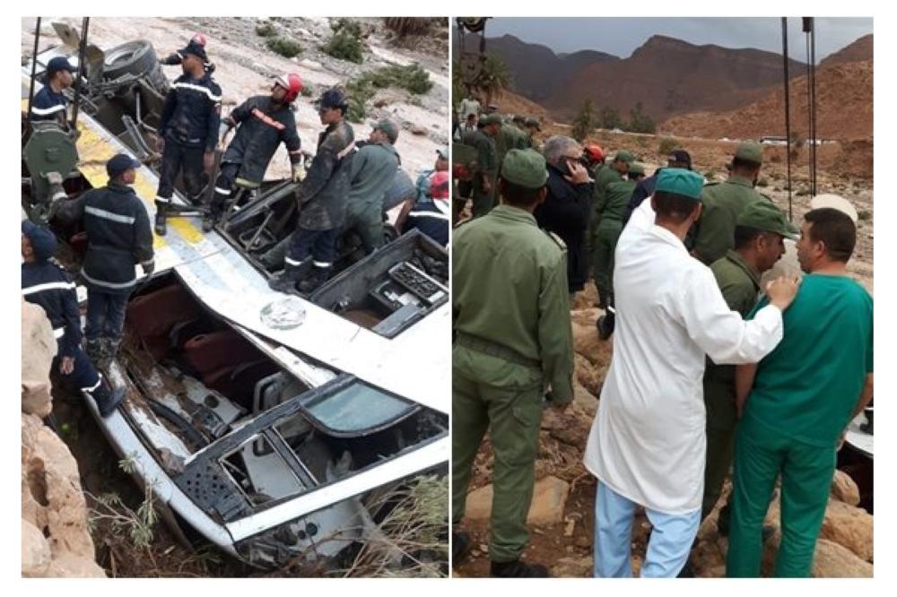 14 قتيلاً و27 جريحاً في غرق حافلة ركاب جراء السيول بالمغرب