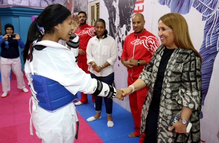 حياة بنت عبدالعزيز تطلع على تحضيرات "سيدات التايكوندو" لرياضة المرأة الخليجية