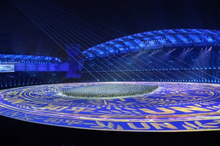 بعثة المنتخبات العسكرية لقوة الدفاع تشارك في حفل افتتاح دورة الألعاب الرياضية بالصين