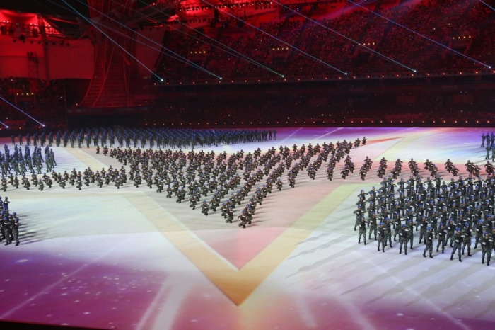 بعثة المنتخبات العسكرية لقوة الدفاع تشارك في حفل افتتاح دورة الألعاب الرياضية بالصين