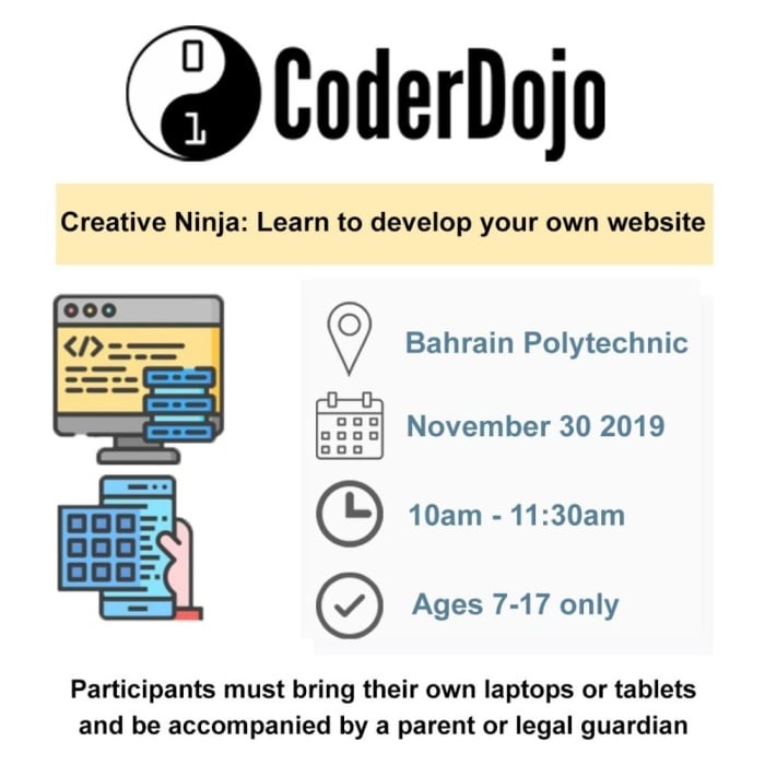 بوليتكنك البحرين تستضيف ورشة كودر دوجو لتطوير المواقع الإلكترونية