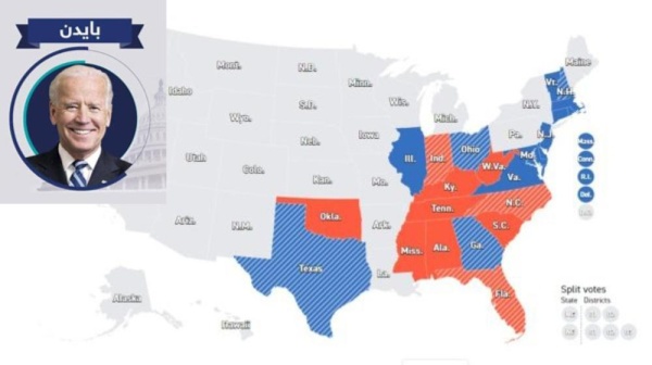 ما هي الولايات التي فاز بها المرشح الديمقراطي جو بايدن؟
