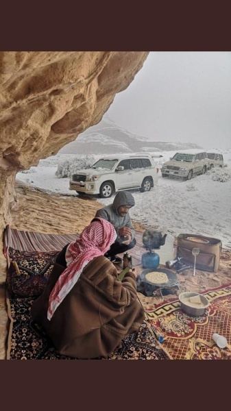 بالصور.. الزائر الأبيض في شمال السعودية