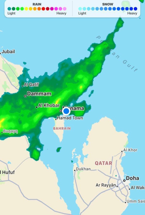 دخول غيوم ممطرة اجواء البحرين وتوقعات بأمطار متفرقة