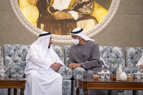 بالصور ..محمد بن زايد يتقبل تعازي محمد بن راشد والحكام في فقيد الوطن الشيخ خليفة
