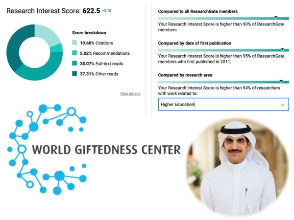 أكاديمي بجامعة الخليج العربي يفوز بالجائزة الدولية للأبحاث التطبيقية في رعاية الموهوبين