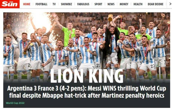 نهائي الجنون.. ماذا قالت الصحف العالمية عن تتويج الأرجنتين بالمونديال؟