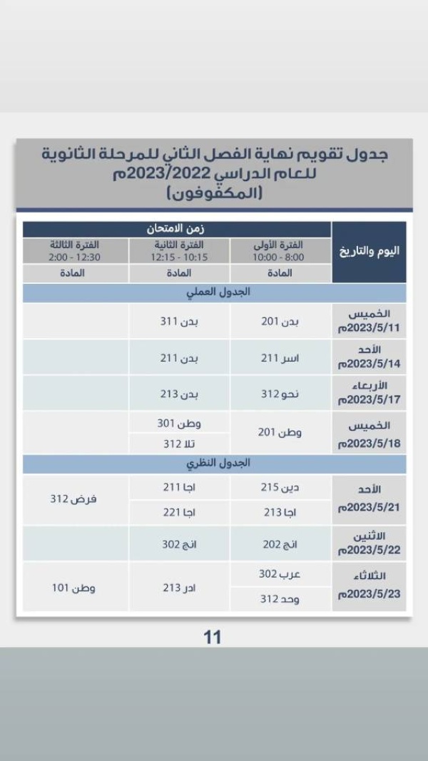 بالصور.. تعرف على مواعيد الامتحانات النهائية للفصل الثاني لجميع المراحل