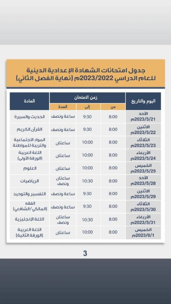 بالصور.. تعرف على مواعيد الامتحانات النهائية للفصل الثاني لجميع المراحل