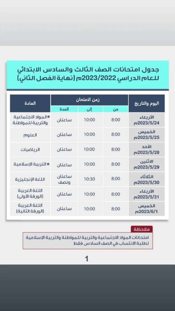 بالصور.. تعرف على مواعيد الامتحانات النهائية للفصل الثاني لجميع المراحل