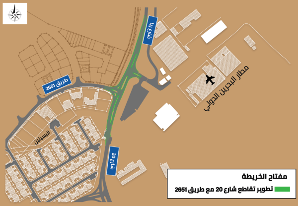 "الأشغال": بدء أعمال تطوير تقاطع 20 مع طريق 2651 في البسيتين