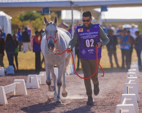 5 فرسان يحملون راية الفريق الملكي للقدرة في بطولة العالم للناشئين والشباب بفرنسا
