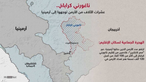 نحو 100 ألف نازح يغادرون إقليم «ناغورني كاراباخ» إلى أرمينيا