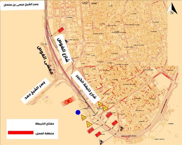 "الأشغال": غلق مسار على شارع الغوص مدة أسبوع