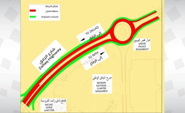 غلق مسارات على شارع الزلاق عند دوار قصر الصخير