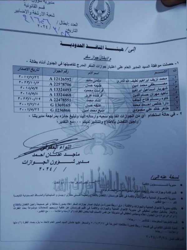 بغداد تبطل جوازات عراقية منحت لمعارضين إيرانيين (وثائق)