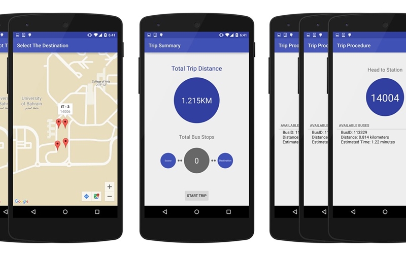 تطبيق أندرويد للمواصلات العامة في جامعة البحرين
