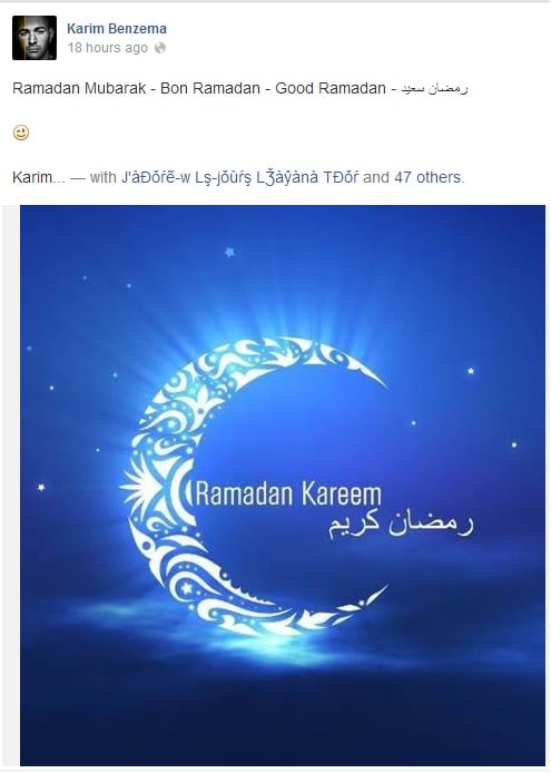 بنزيما : رمضان كريم