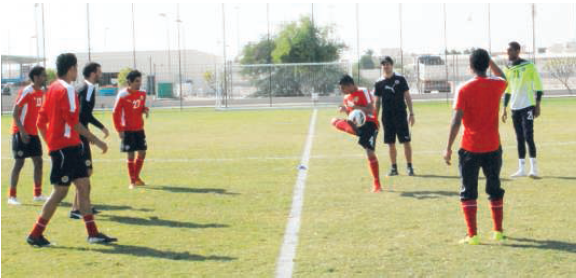 الأحمر يستعد لملاقاة المنتخب العراقي غداً