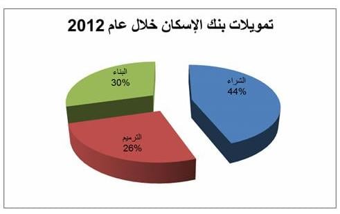 بنك الإسكان: ارتفاع التمويلات الإسكانية 71% في 2012