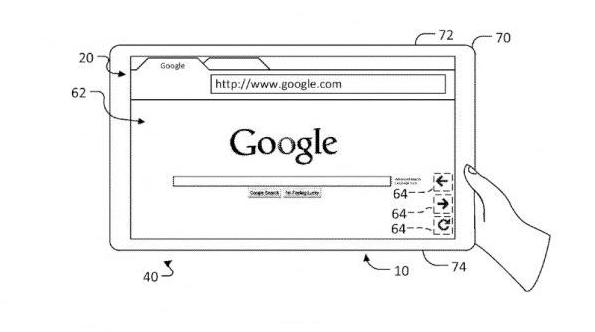 جوجل تسجل براءة اختراع لاستخدام الحواسب اللوحية بيد واحدة