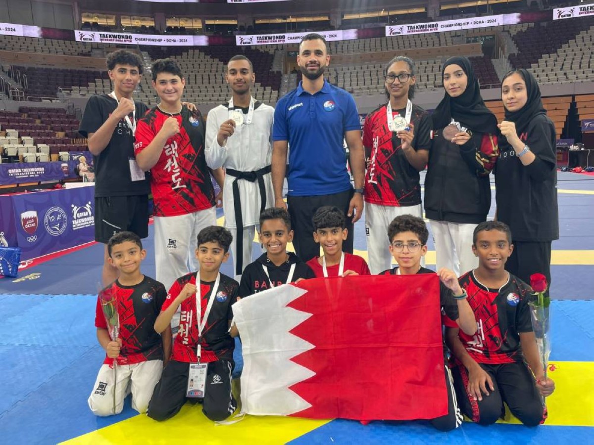 4 ميداليات ملونة للفريق.. إنجاز قاري ودولي لـ "البحرين للتايكواندو" في بطولة قطر الدولية المفتوحة