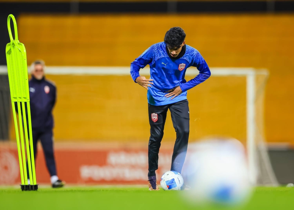 الأحمر يختتم اليوم تحضيراته لمباراة السعودية في "خليجي ٢٦"