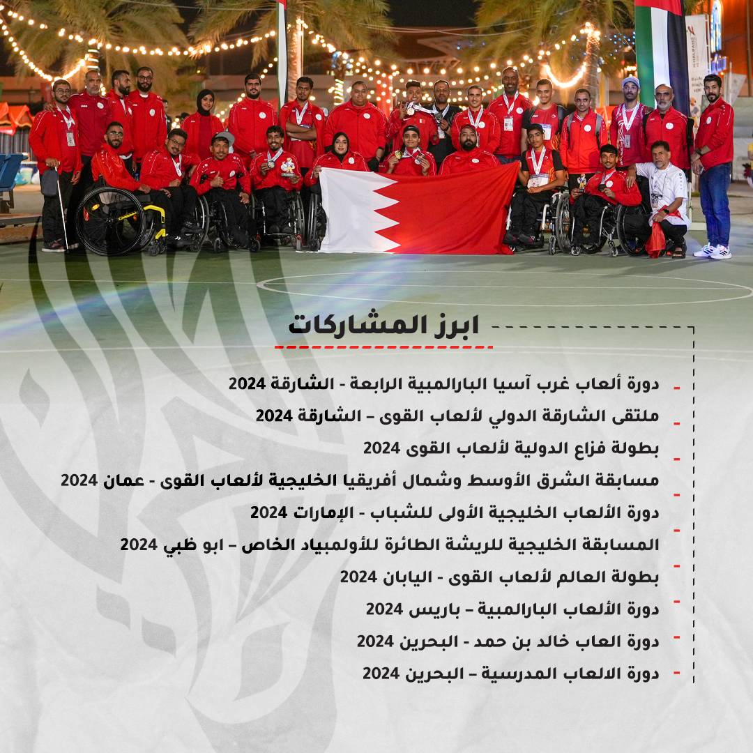 إنجازات رياضية بارزة للجنة البارالمبية البحرينية خلال العام 2024