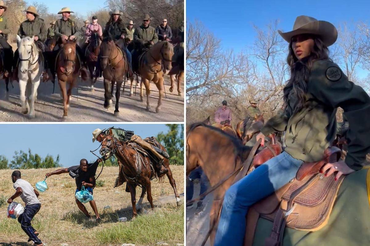 وزيرة الأمن الأمريكية كريستي نويم تطارد المهاجرين على ظهور الخيل