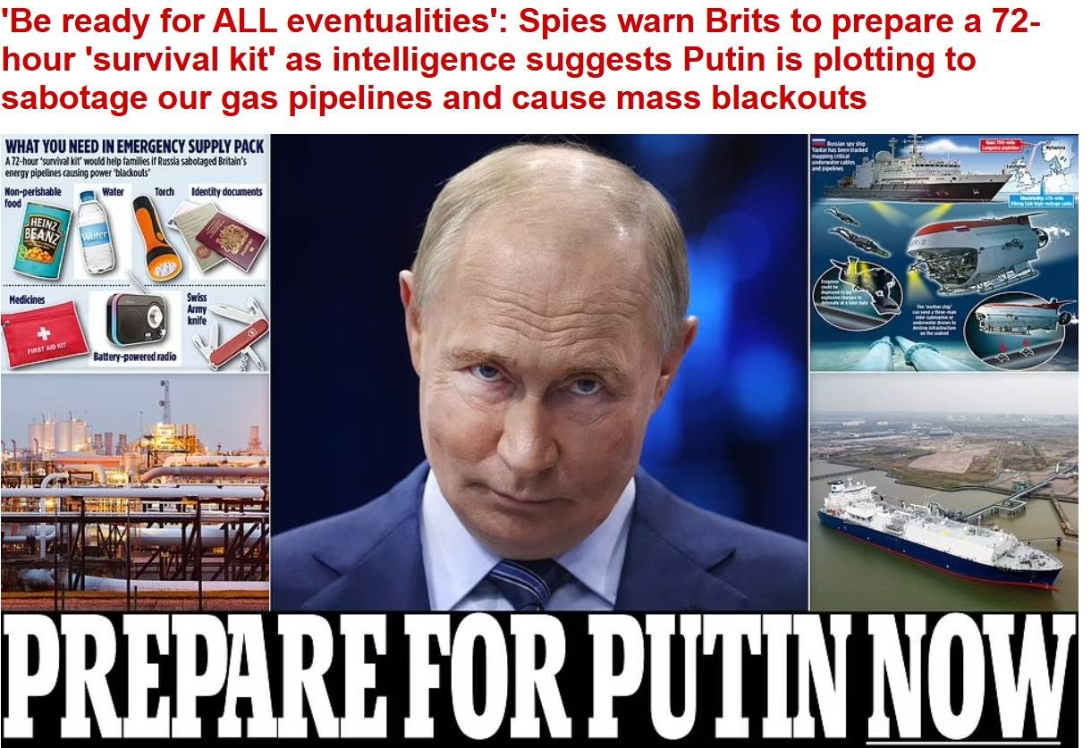 &laquo;ديلي ميل&raquo; تحذر: على البريطانيين تجهيز حقيبة نجاة تكفيهم 3 أيام تحسباً لهجوم روسي وشيك