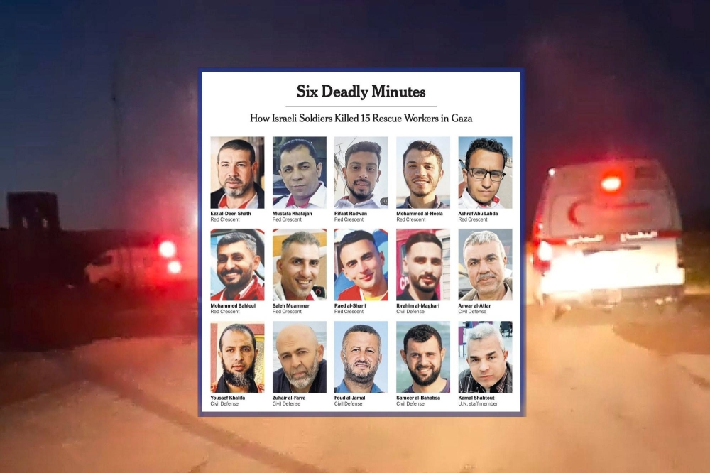 &laquo;نيويورك تايمز&raquo; تنشر فيلماً وثائقياً يكشف عملية قتل لـ15 مسعفاً وعامل إنقاذ فلسطيني على يد الجيش الإسرائيلي