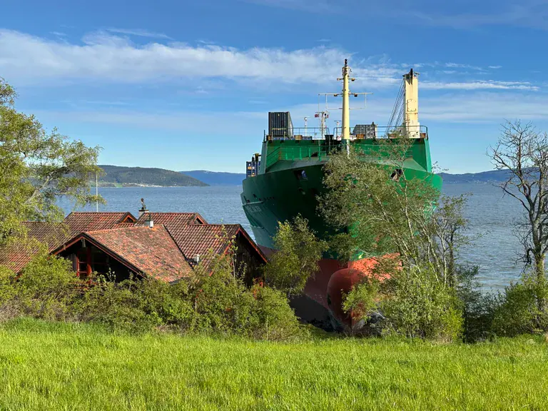 رجل نرويجي بقي نائماً بينما اقتحمت سفينة حديقة منزله