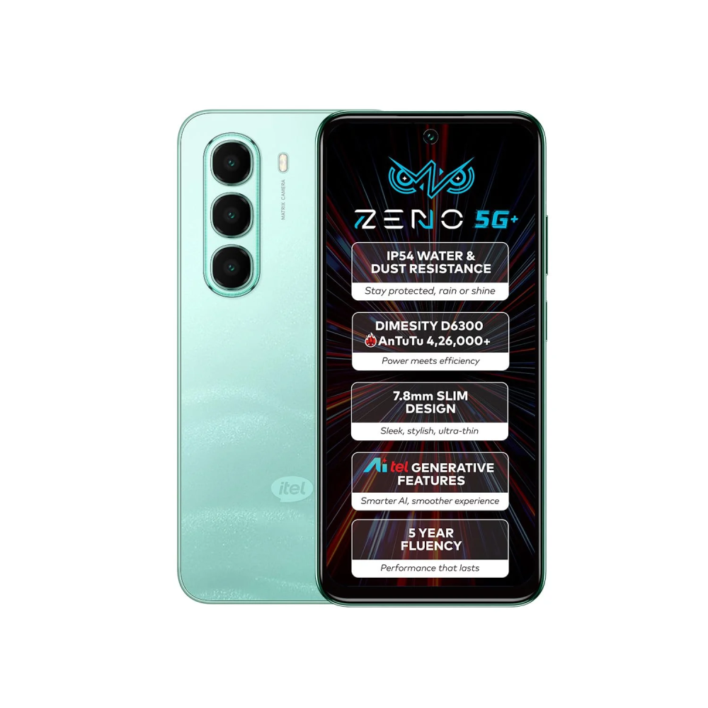 Itel Zeno 5G هاتف بشاشة 120 هرتز ومعالج Dimensity 6300 أداء قوي وبطارية تدوم طويلًا