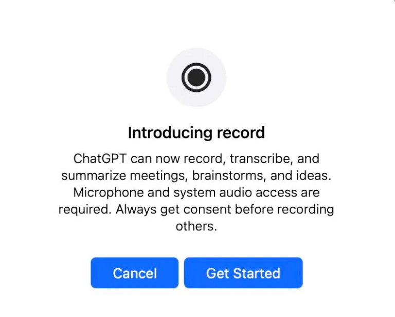 ChatGPT يحصل على ميزة التسجيل الصوتي على macOS