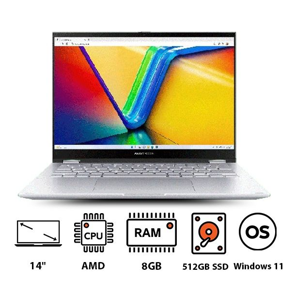 Vivobook 14 من Asus حاسوب محمول ذكي بمعالج Snapdragon X وبطارية جبارة