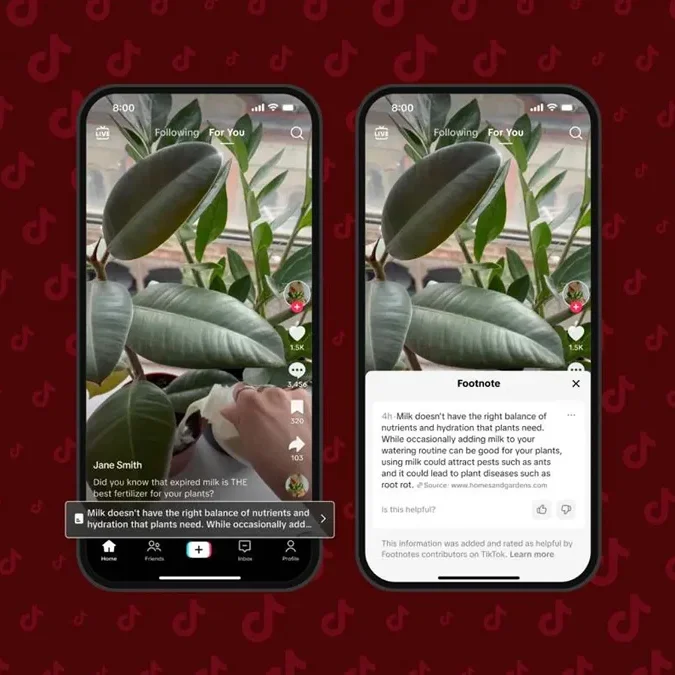 تيك توك يطلق ميزة Footnotes لمواجهة المعلومات المضللة