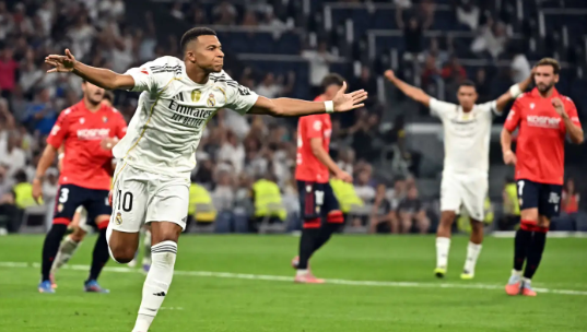 ركلة جزاء مبابي تحسم فوز ريال مدريد على أوساسونا 1-0 بالدوري الإسباني