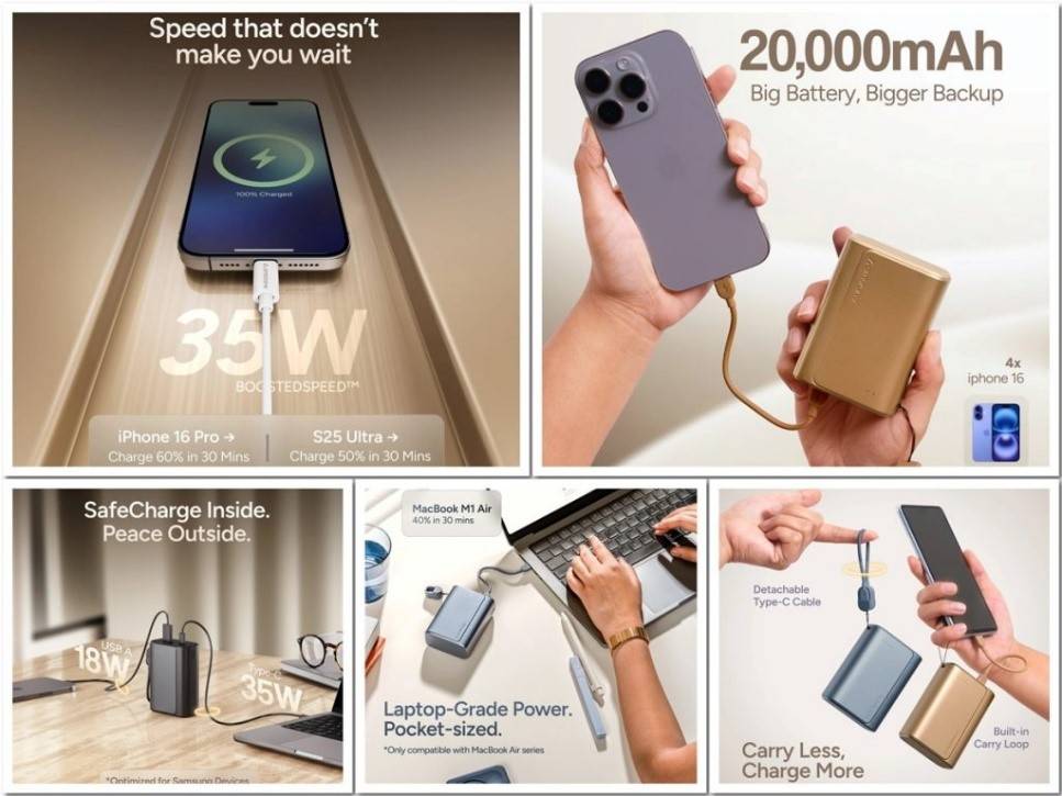 Ambrane PowerMini 20.. شحن فائق ووزن خفيف وسعة ضخمة