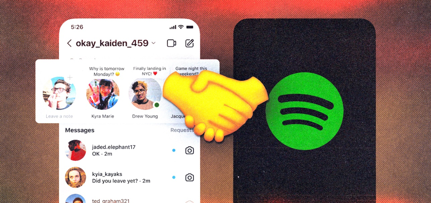 إنستجرام وسبوتيفاي يدمجان الموسيقى في القصص والملاحظات
