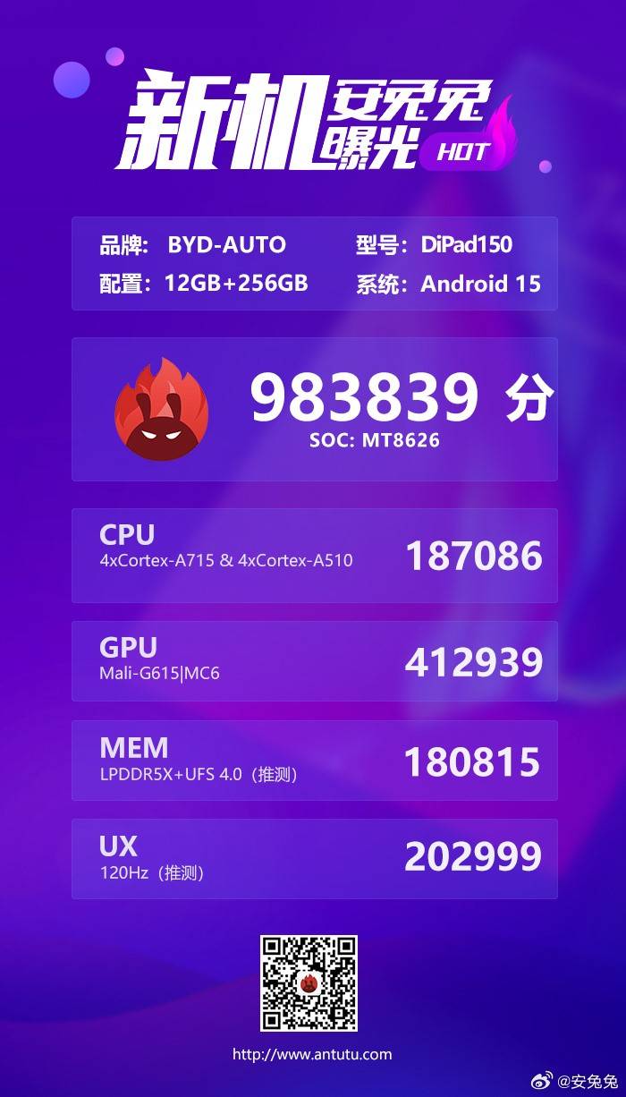 DiPad150.. جهاز BYD اللوحي يظهر في اختبارات AnTuTu بمواصفات قوية