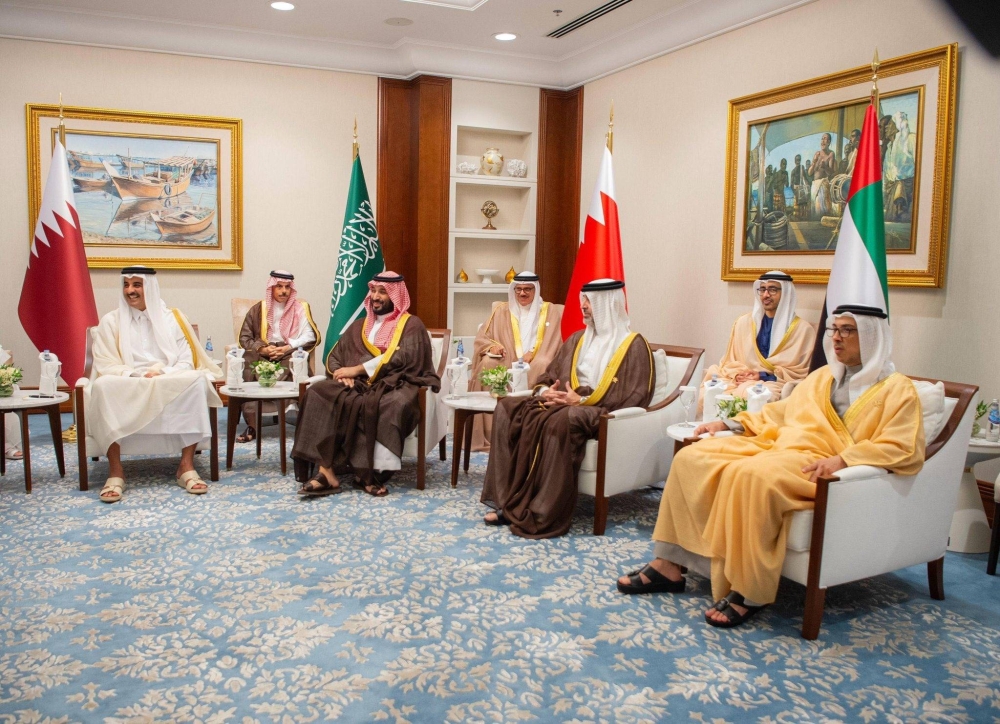 قادة ورؤساء وفود دول مجلس &laquo;التعاون&raquo; خلال اجتماعهم في الدوحة