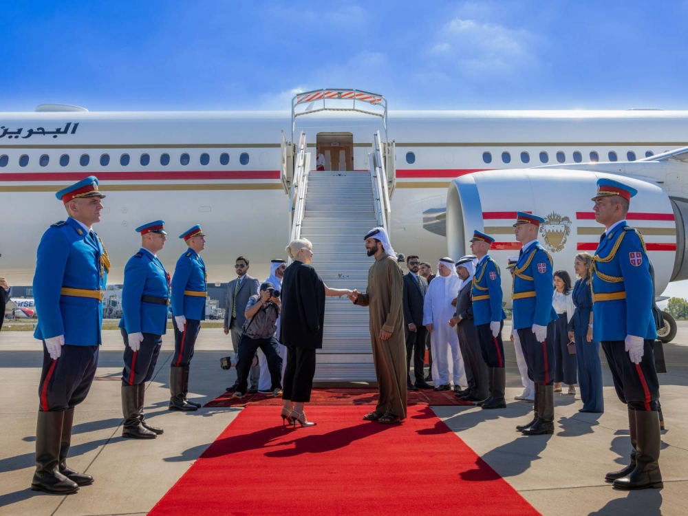 &nbsp;ناصر بن حمد آل خليفة يغادر جمهورية صربيا بعد ختام الزيارة الرسمية